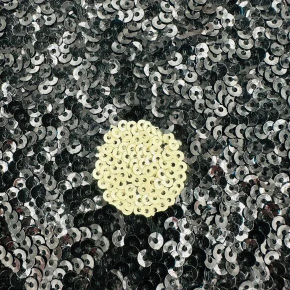 J. Crew Black Ivory Polka Dot Womens Scoop Neck Sequin Top Festive Party Size S - Picture 6 of 9